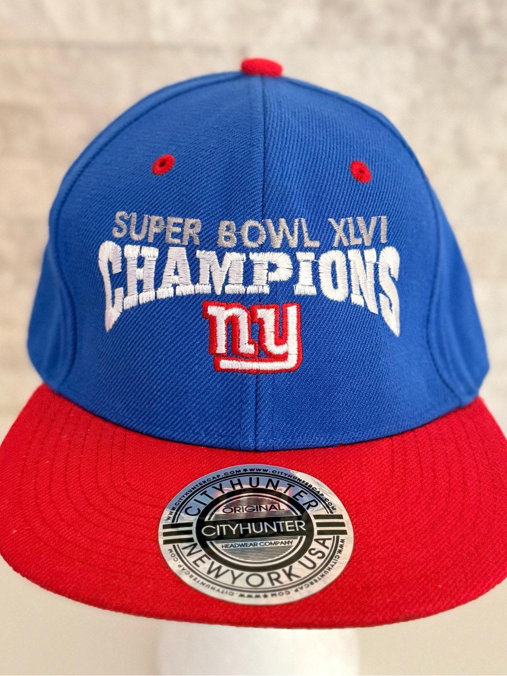 Y2K Super Bowl XLVI Champions NY Giants Snapback Unisex Cap
